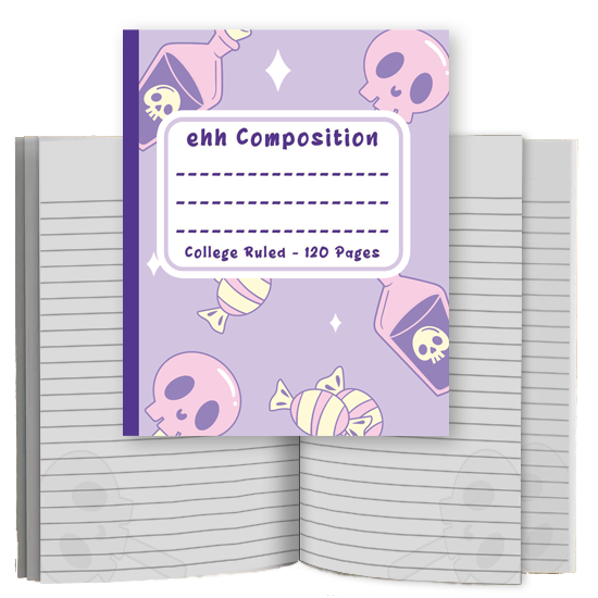 ehh Composition: A Cute Goth Inspired College Ruled Composition Notebook